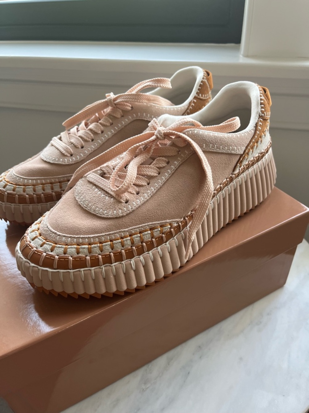 Chloe Maple Pink Suede Nama Women's Platform Sneaker - Picture 4 of 8